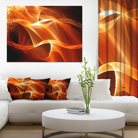 Orange 3d Abstract Fractal Waves - Contemporary Abstract Wall Art ...