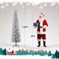 thumbnail image 6 of Eastvita 7.5FT Snow Flocked Slim Pencil Christmas Tree, Warm White Pre-Strung Bulbs, Lush Branches, White, 6 of 7