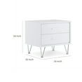 thumbnail image 2 of Benzara Contemporary 2 Drawers Wood Nightstand By Deoss, White, 2 of 8