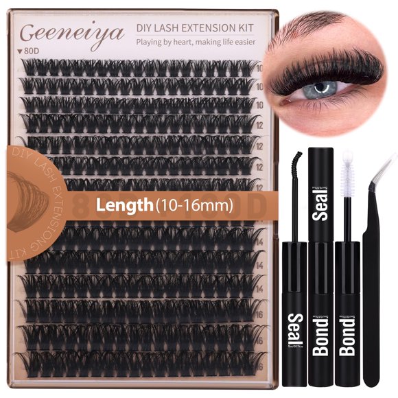 Kit de extensión de pestañas Geeneiya Volume Lash Clusters, 300 unidades