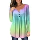 thumbnail image 1 of Camiseta informal para mujer, blusa estampada de manga larga con cuello redondo y fruncido Fridja  fjkfkj218, 1 of 5
