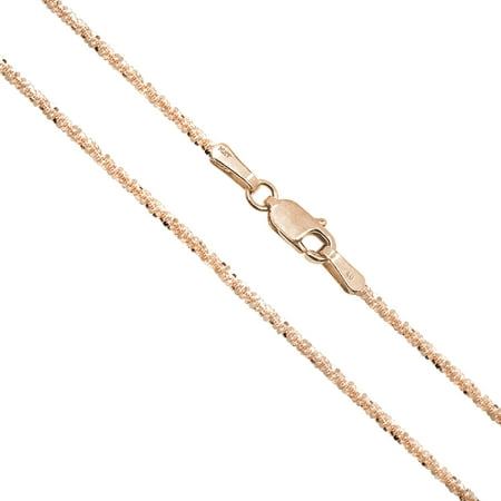 14K Solid Rose Gold 1.2mm Margarita Chain Necklace 16" 18" 20"