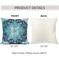 thumbnail image 2 of Set of 2 Teal Blue Mandala Boho Throw Pillow Covers Linen Decorative Throw Pillow Case Cushion Cover Pillowcases for Home Decor Sofa Living Room Bed Couch Car 20X20 in Boho, 2 of 6