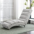 thumbnail image 3 of paproos Light Gray Indoor Chaise Lounge with Massage, Modern Ergonomic Electric Massage Floor Lounger with Remote Control&Side Pocket, Upholstered Recliner Sleeper Chair for Living Room Bedroom Office, 3 of 13
