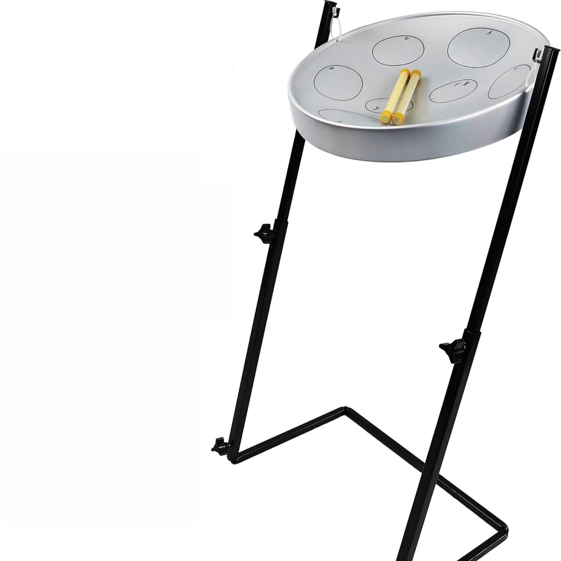 Classic Silver 16-Inch G-Major Trinidad Steel Drum - Ready-to-Play Percussion Instrument. Handmade High-Quality Steel, with Table Top Stand. Ideal for Beginners & Holiday Parties.