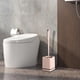 thumbnail image 5 of Escobilla de baño de mango largo con base magnética de pared sin taladro | Set de limpieza de inodoro de plástico gris, azul y rosa | Portaescobillas para baño de pie o de pared, 5 of 7