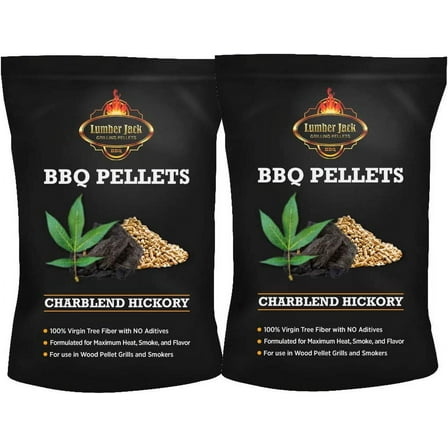 Lumber Jack Char Hickory BBQ Grilling Pellets - 40 Pounds (2 x 20lb Bags)