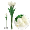 thumbnail image 2 of Deago 30 Pcs Artificial Tulips Flowers Real Touch PU Tulips Arrangement Bouquet for Home Room Office Party Wedding Decoration (White), 2 of 7