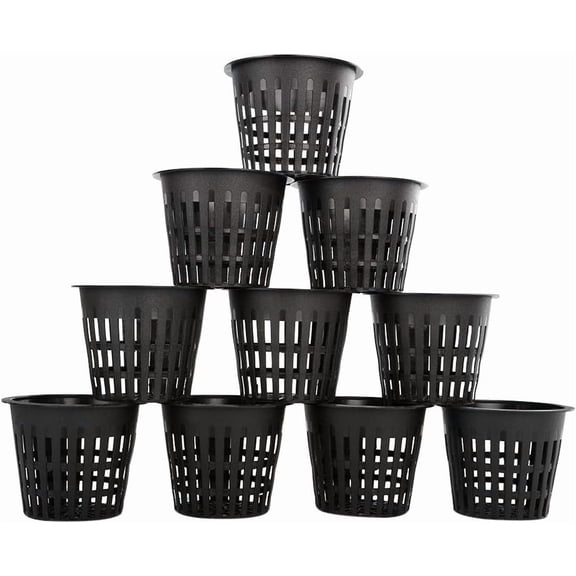 10Pcs 3Inch Mesh Pot Net Cup Basket Hydroponic Aeroponic Flower Planting Container for Plant Grow Gardening
