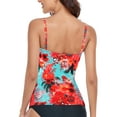 thumbnail image 5 of RELLECIGA Women's Ruched Bandeau Tankini Top Swimsuits, 5 of 10