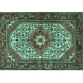 thumbnail image 1 of Ahgly Company Indoor Rectangle Medallion Turquoise Blue Traditional Area Rugs, 2' x 3', 1 of 4