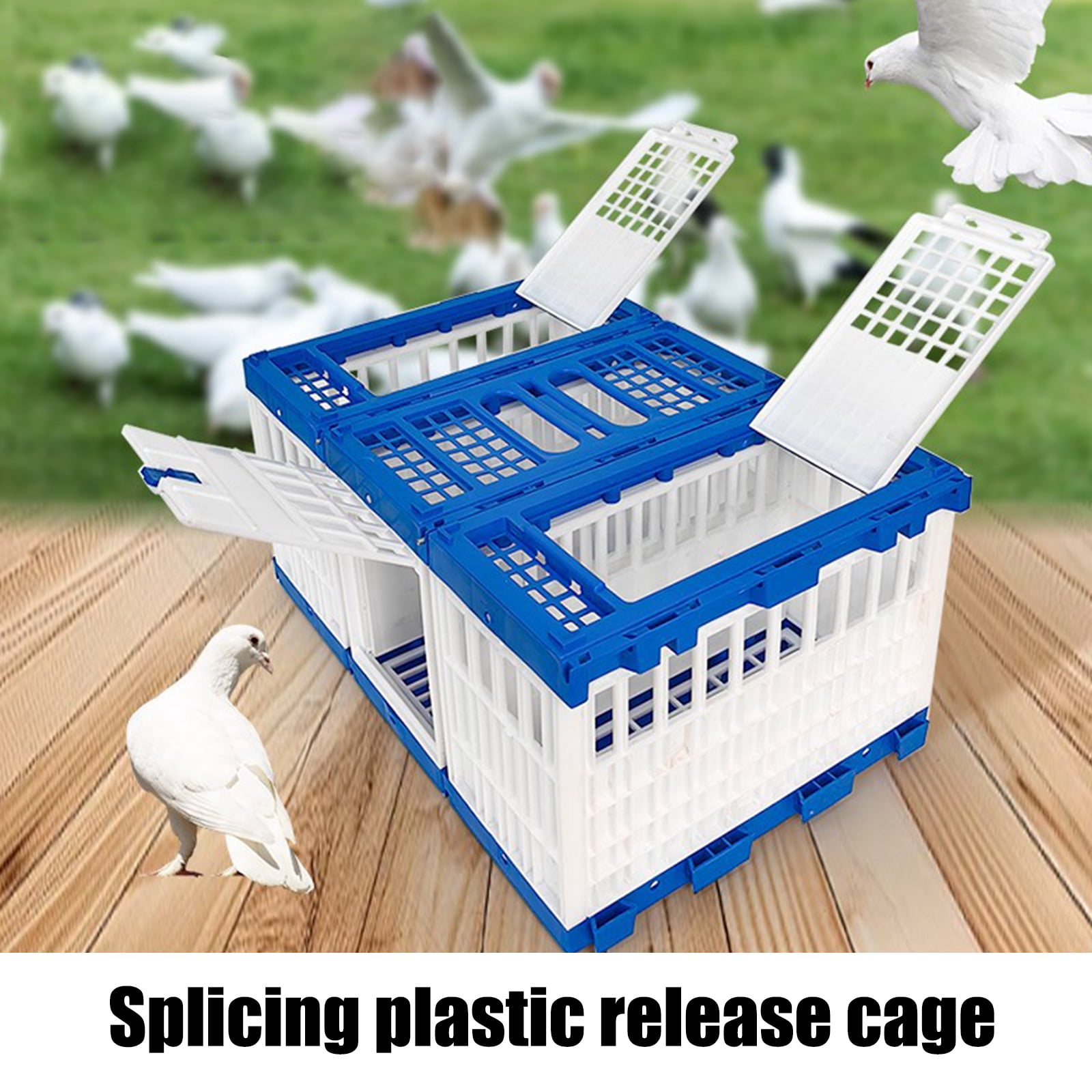 Quick Assembly Plastic Bird Cage Removable Panel for Pigeons Quail Squirrels Outdoor Exercise Transport