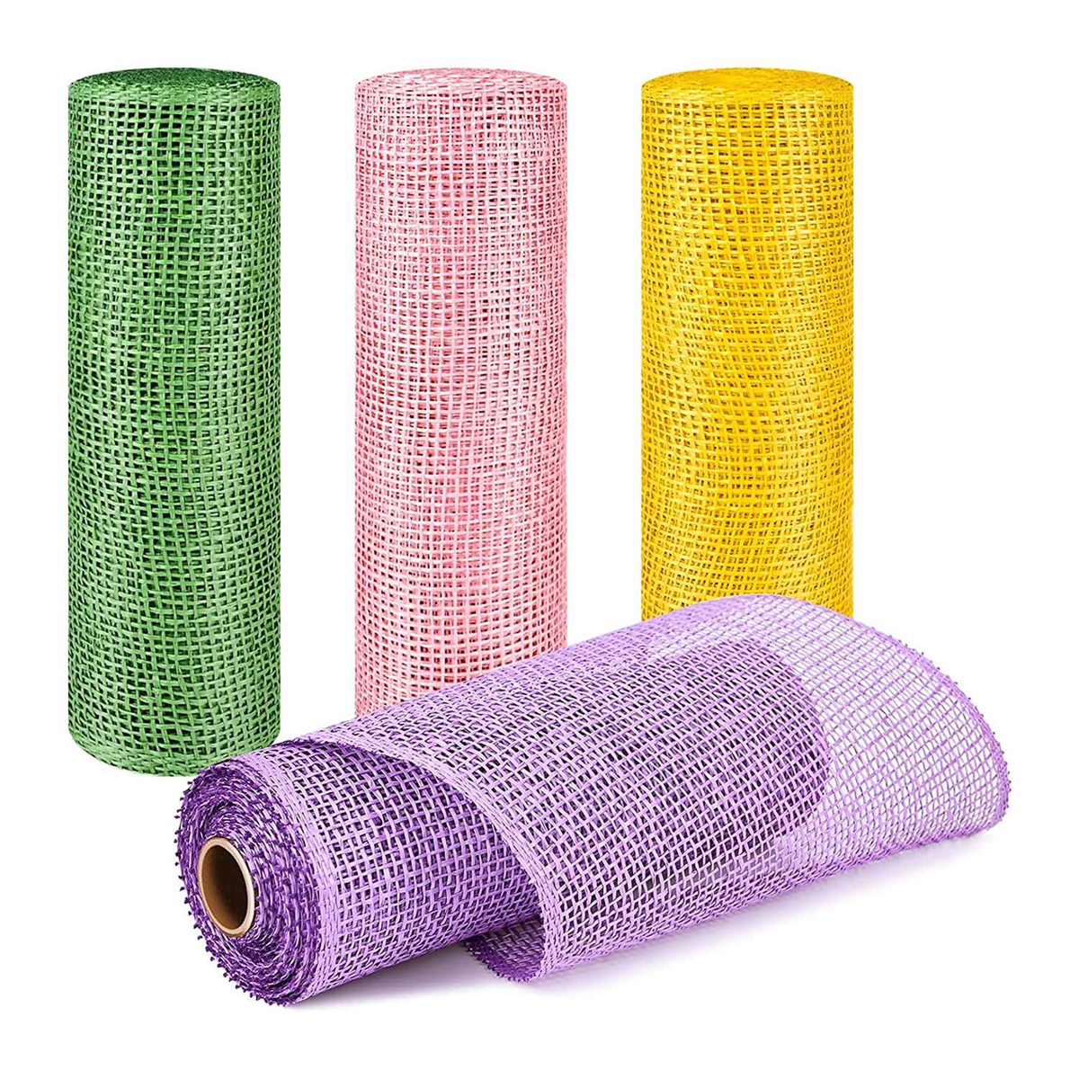 4 10 Inch x 5 Easter Mesh Ribbons Burlap Mesh Ribbon Decor