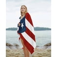 thumbnail image 2 of Puerto Rico Flag Beach Towels Oversized Super Absorbent,Palm Leaf Botanical Red Striped Blue Star Lightweight Bath Towel Quick Dry Sets For Bathroom/Pool/Rv Camping/Beach Play/Gym Room/Picnic 23"x47", 2 of 8