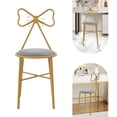 thumbnail image 5 of Modern Vanity Chair Stool, Dressing Table Desk Makeup Girl Chair w/Butterfly Bow Backrest, Side Table Seat for Girl Daughter Room Bedroom Living Room Home Commercial Salon Party Cafe, 5 of 24
