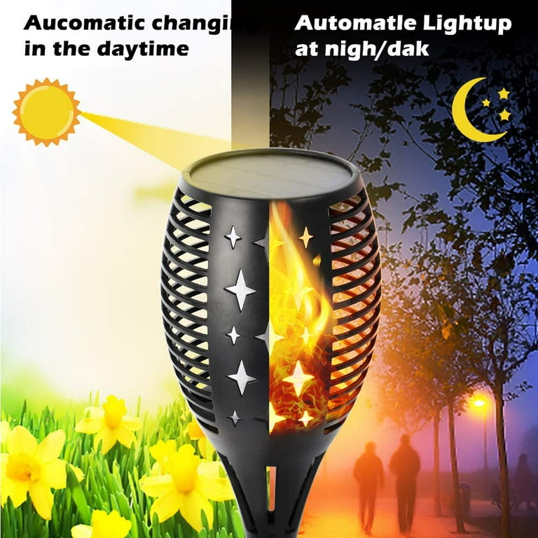 Solar flame sale flickering lamp torch