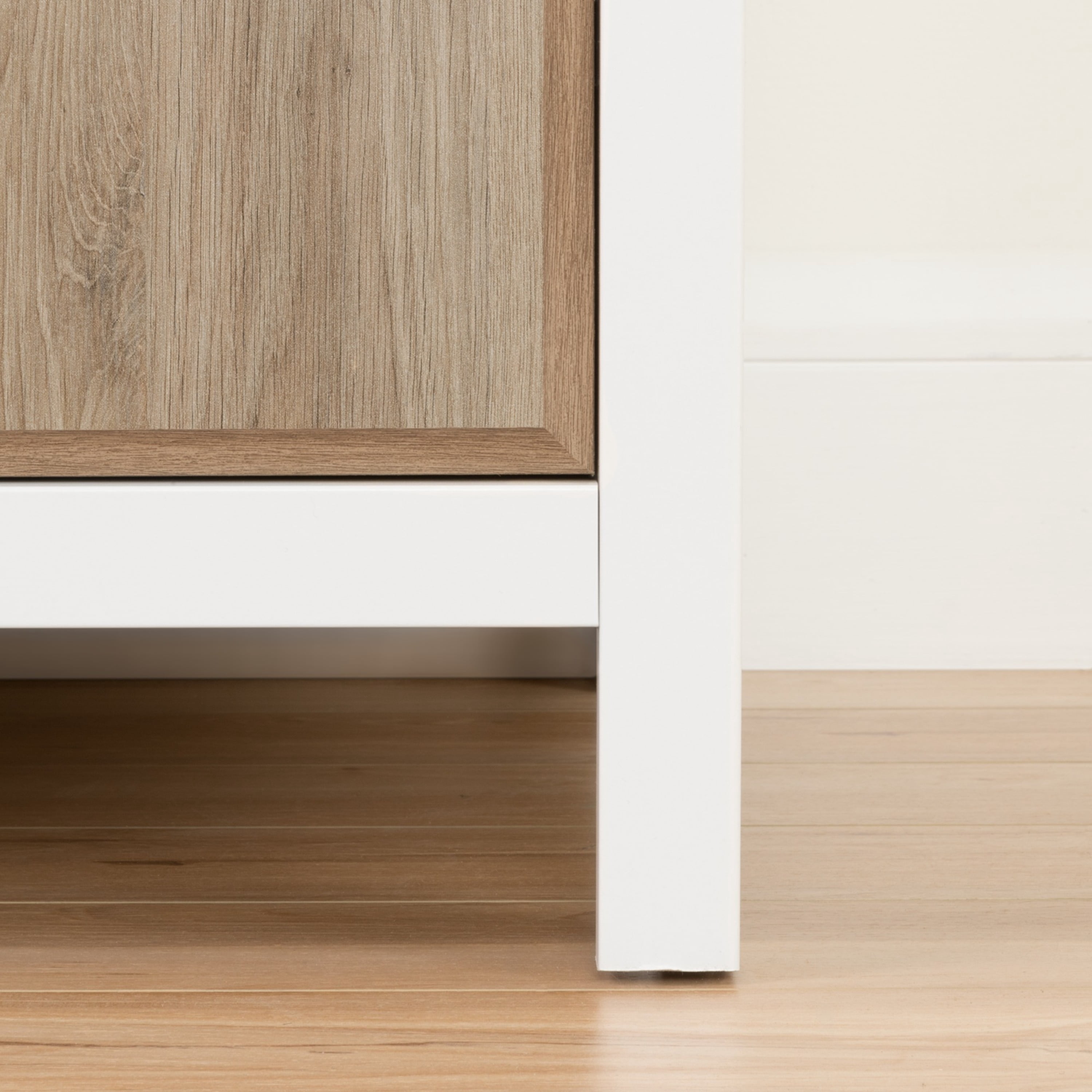 South Shore Cotton Candy 4-Drawer Dresser, Pure White and Rustic Oak