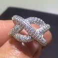 thumbnail image 2 of Luxury 925 Silver Cubic Zircon Ring Women Wedding Anniversary Jewelry Sz 6-10, 2 of 5