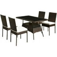 thumbnail image 2 of GVN 5 Pieces Rattan Dining Set Glass Table High Back Chair, Patio Seating Conversation Set, Modern Patio Chair Sectional All Weather Proof for Patio Back Deck, 2 of 7
