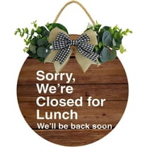 Eveokoki 11" Out To Lunch Signs, Sorry We Are Closed For Lunch We Will Be Back Soon Wood Door Sign For Dining Break Room,Food Kitchen,Office Work,Wood Sign,Business Sign