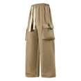 thumbnail image 2 of FRSASU Mens Cargo Pants Casual Joggers Athletic Pants Cotton Loose Straight Sweatpants Khaki XXL(XXL), 2 of 7