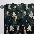 thumbnail image 3 of Designart "Zen'S Oasis Of Mindful Yoga Retreat" Floral White, Green Curtain 1 Panel, 3 of 6