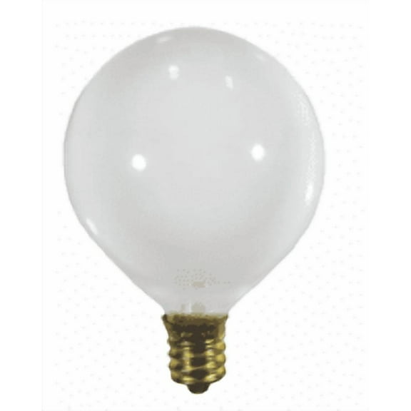 Good Bulb 25W G16.5 White Globe Bulb E12 Candelabra Base 130V  1500 Hr Life 6-Pack