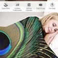 thumbnail image 3 of Orinice Peacock Feathers Warm Lightweight Blanket Soft Fleece Blankets All Seasons Throw Blanket for Living Rooms Sofa Decor Cow Gifts - Flannel Material Blanket 50x60in, 3 of 6