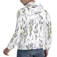 thumbnail image 6 of Picia Lavender Flowers Pattern Casual Men's Hoodie - Lightweight Hooded Sweatshirt with Kangaroo Pocket, Comfortable Pullover for Everyday, Travel-4X-Large, 6 of 7