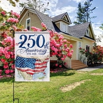 JLFNYA 250 Anniversary USA Flag, 12x18 Inches Double Sided Patterns Garden Flag, USA 250th Anniversary Garden Flag, Home Decor Farm Lawn Yard Outdoor Decoration