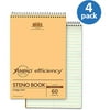 Ampad Spiral Steno Book, Gregg Rule, 6" x 9", Green Tint, 60 Sheets, 4 Pack