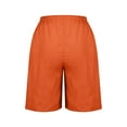thumbnail image 7 of Htigea Clearance Women's Bermuda Shorts Knee Length with Pockets High Waisted Athletic Long Shorts for Casual Walking Running Yoga Orange,4XL, 7 of 7