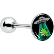 Body Candy 14G Women Stainless Steel Alien Abduction UFO Dinosaur Mens Barbell Tongue Ring Body Piercing Jewelry 5/8”