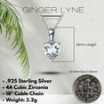 thumbnail image 6 of Birthstone Heart Necklace for Women Solitaire Cz Sterling Silver Ginger Lyne Collection, 6 of 7