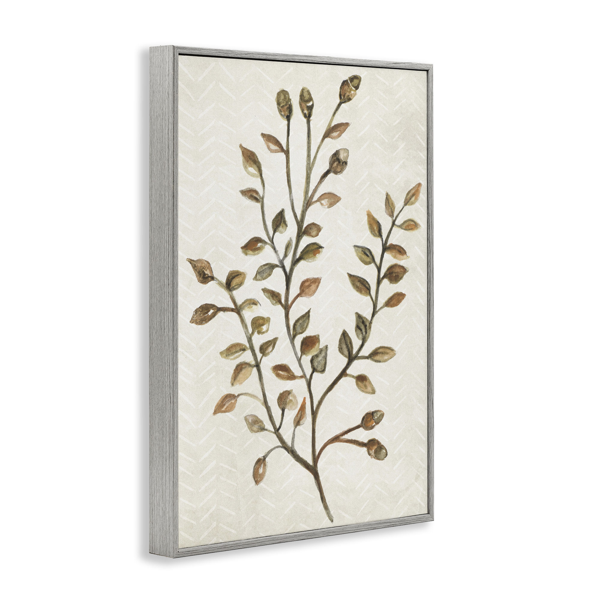 Stupell Industries Garden Botanics Sprig Botanical & Floral Painting Gray Framed Art Print Wall Art, 20 x 30