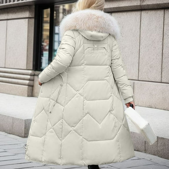 Clearance under 20$ Sevevn Women's Fall And Winter Long Sleeved Warm Cotton Jacket Bread Summer Clearance White XXXXL