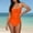 Orange, variant on Women's One Piece Swimsuit Tummy Control Slimming Bathing Suit Color Block Spaghetti Strap 1 Piece Swim Suit Swimwear