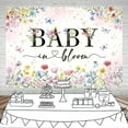 thumbnail image 2 of Custom Wildflower Backdrop Baby in Bloom Floral Baby Shower Decorations Girls Butterfly Golden Dot A Little Wildflower is On The Way Decorations for Baby Shower Background Banner, 2 of 4