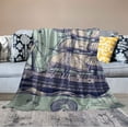 thumbnail image 2 of COMIO  Vintage Nautical Throw Blanket Old Sailboat Anchor Plush Blanket Marine Ocean Themed Fuzzy Blanket and Throws Sea Shell Starfish Fluffy Sherpa Blanket Throw, 2 of 6