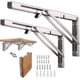 thumbnail image 1 of Soporte plegable de 2 piezas, soportes de estante plegables de acero inoxidable de 10 pulgadas, soporte plegable de montaje en pared de acero inoxidable, carga máxima de 50 kg, plata Ofspeizc ZSY-0534, 1 of 5