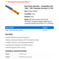 thumbnail image 2 of Rear Shock Absorber - Compatible with 1984 - 1987 Chevy Corvette 5.7L V8 1985 1986, 2 of 2