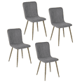 thumbnail image 1 of Set de 4 Sillas de Comedor Gris HOMEMAKE FURNITURE Patas Doradas de Metal Escandinavo Minimalista, 1 of 6