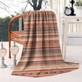 thumbnail image 2 of Brown Geometric Striped Pattern Blanket,Comfortable Soft Lamb Wool Throw Blanket,All Season,Warm Lightweight Blankets for Sofa Bed Couch Living Room Chair,40"x50", 2 of 4