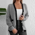 thumbnail image 4 of Women's Autumn And Winter Lazy Style Fashionable Casual Knitted Sweater Cardigan Long Sleeved Cardigan Jacket Ladies Front Open Sweater Womens Heavy Cardigans Long Sleeve Oversized Cardigan Sweaters, 4 of 7