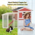 thumbnail image 6 of Phonjoroo Rabbit Hutch Eco-Friendly Wooden Backyard Chicken Coop with Asphalt Sloping Roof, Red, Fits 3 Rabbits, 6 of 9