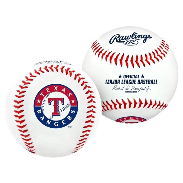 Pelota de Béisbol Rawlings MLB con Logo de Texas Rangers Blanca