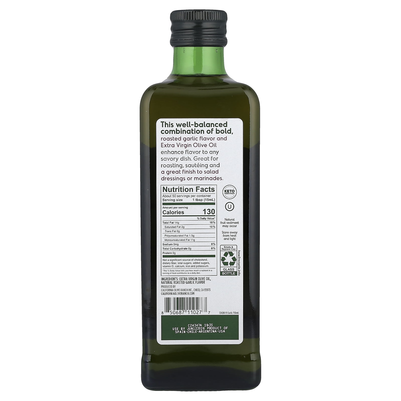 California Olive Ranch - Garlic Infused Extra Virgin Olive Oil