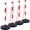 red, variant on VEVOR Adjustable Traffic Delineator Post Cones, 4 Pack, Traffic Safety Delineator Barrier with Fillable Base 8FT Chain, for Traffic Control Warning Parking Lot Construction Caution Roads, Red&White