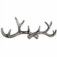 thumbnail image 2 of Rustic Silver Cast Iron Antler Wall Hooks 15", 2 of 3