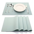 thumbnail image 1 of IYYI Silicone Placemats,Placemats for Kids,Placemats Set of 4 Waterproof Heat Resistant Non-Slip Kitchen Table Mats for Dining Table, Easy to Clean (Light Blue), 1 of 4